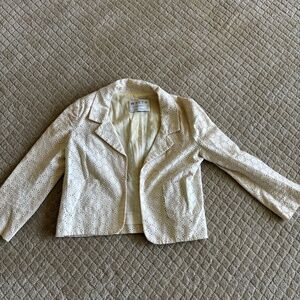 Wyeth Cream Eyelet Blazer Size P